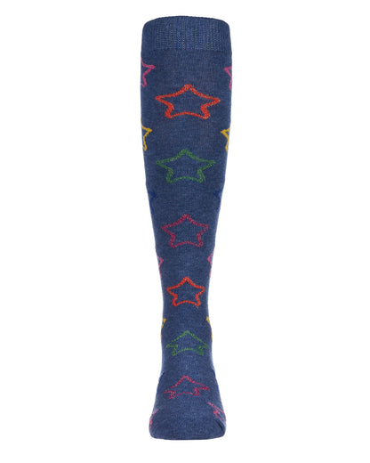 Girls' Star Shine Knee-High Socks : Color: Denim