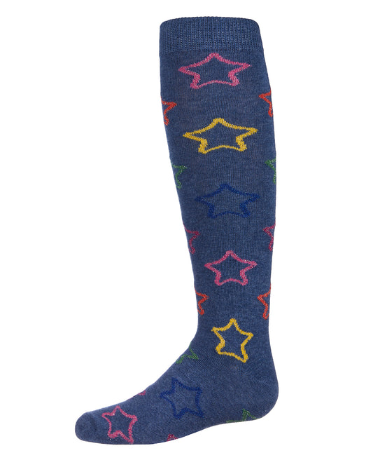 Girls' Star Shine Knee-High Socks : Color: Denim