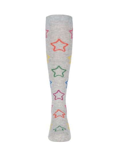 Girls' Star Shine Knee-High Socks : Color: Light Gray