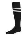 Thin Ribbed Sport Stripe Cotton Blend Knee High Socks : Color: Black