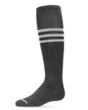 Thin Ribbed Sport Stripe Cotton Blend Knee High Socks : Color: Dark Gray
