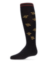 Striped Bee Cotton Blend Knee High Sock : Color: Black