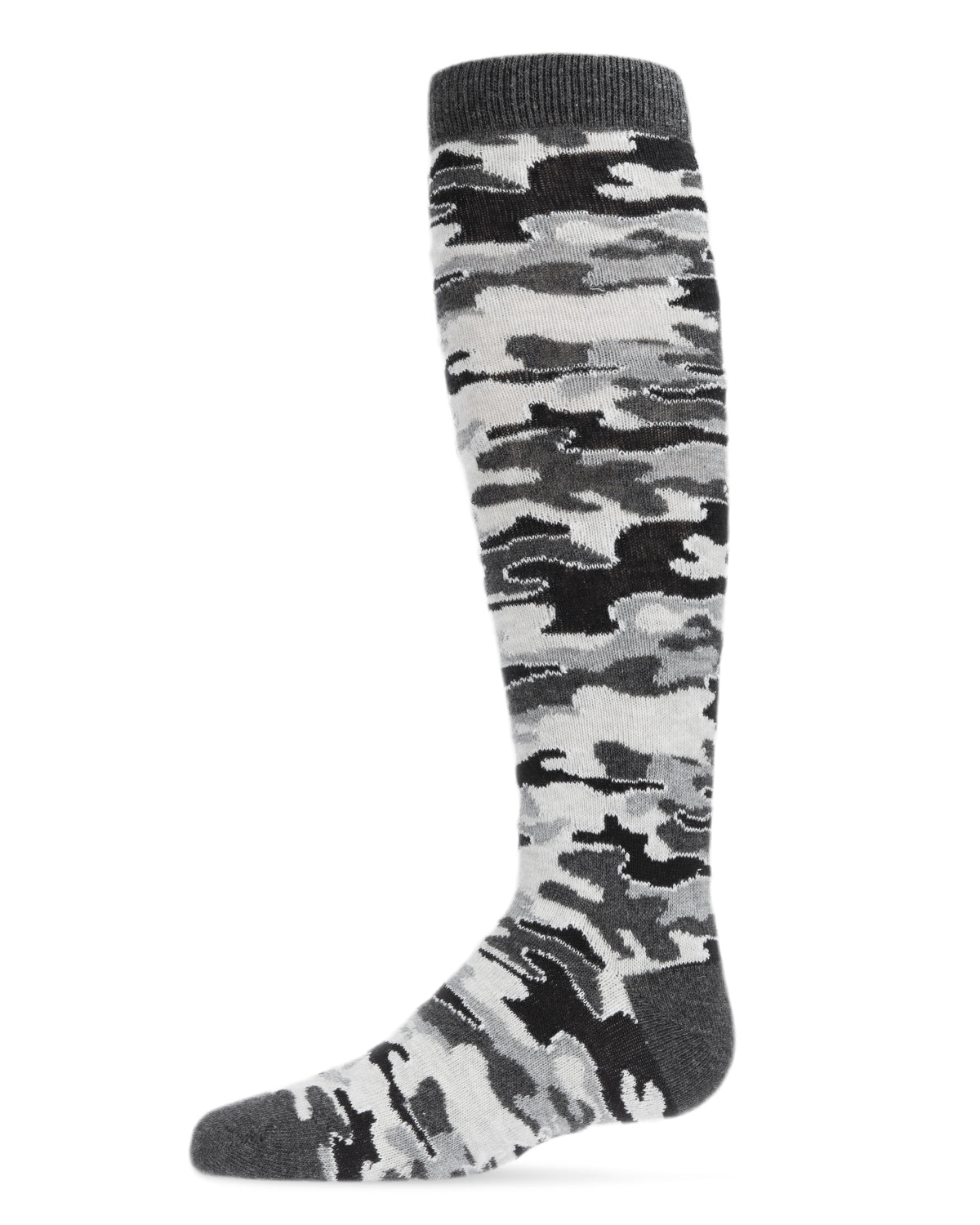 Girls' Lurex Camo Knee High Socks : Color: Gray