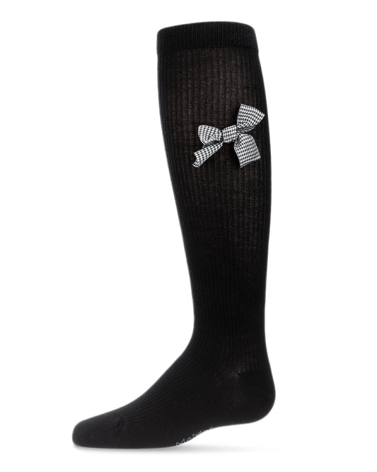 Herringbone Thin Ribbed Knee High : Color: Black