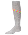 V Stripe Lurex Cotton Blend Knee High Socks : Color: Lt Gray Heather
