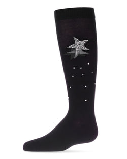 Shooting Star Sparkle Cotton Blend Knee High Socks