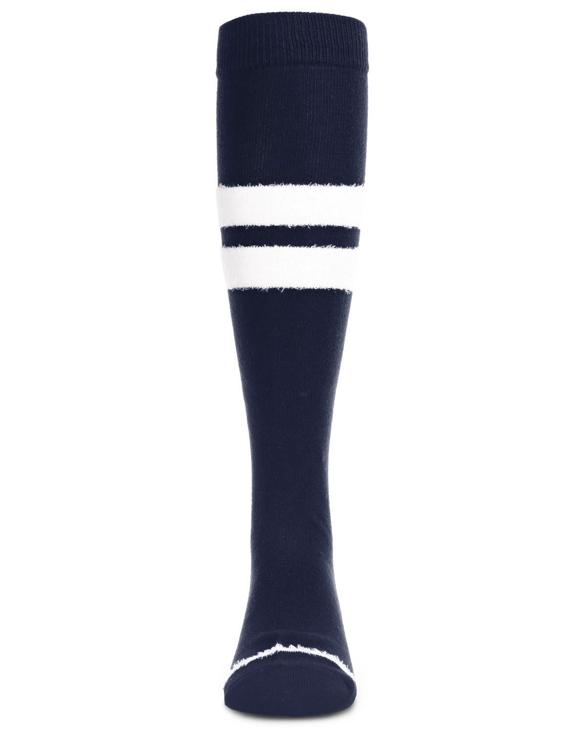 Fuzzy Stripe Cotton Blend Knee High Socks : Color: Navy