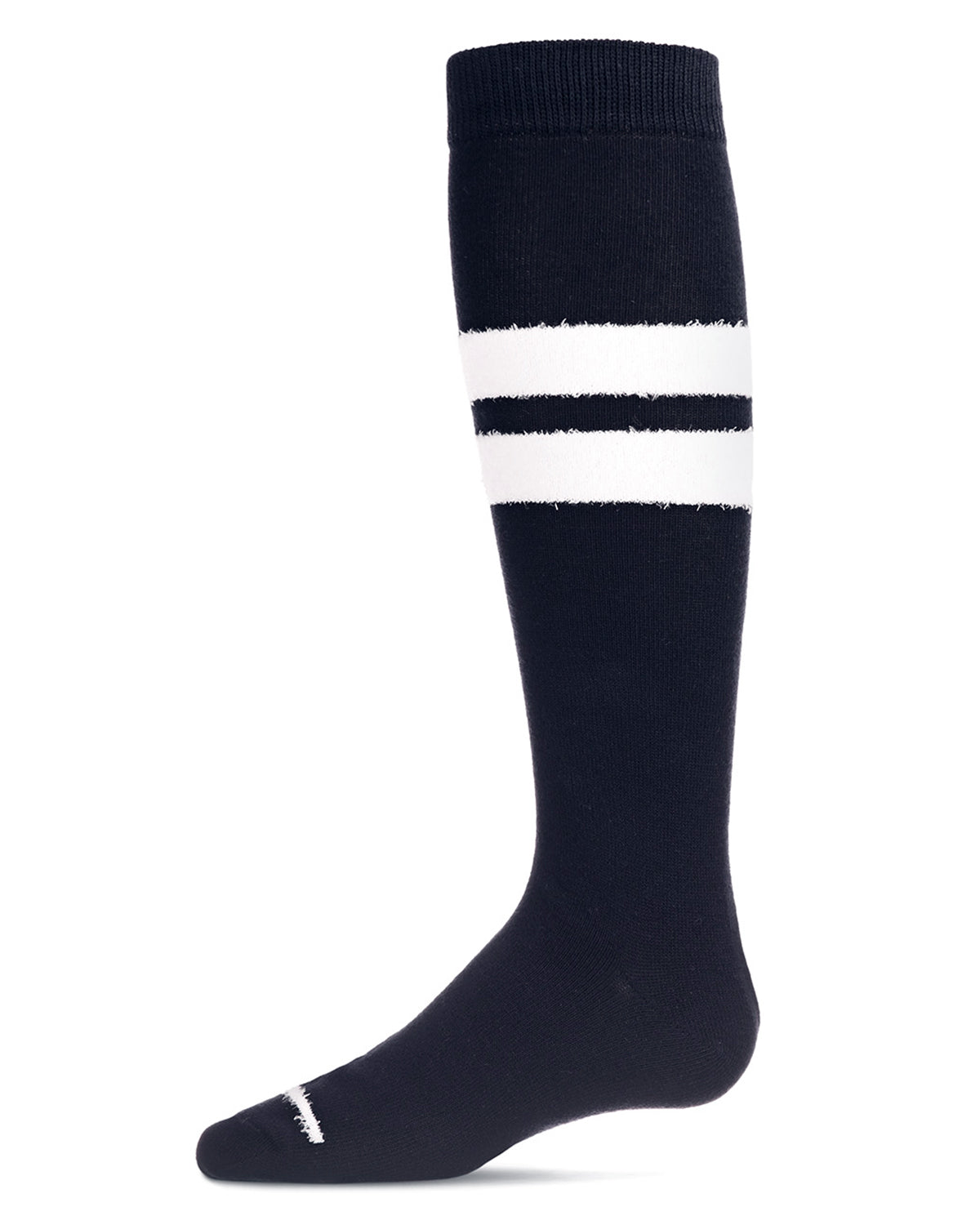Fuzzy Stripe Cotton Blend Knee High Socks : Color: Navy