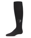 Heart Patch Cotton Blend Girls Knee High Socks : Color: Black