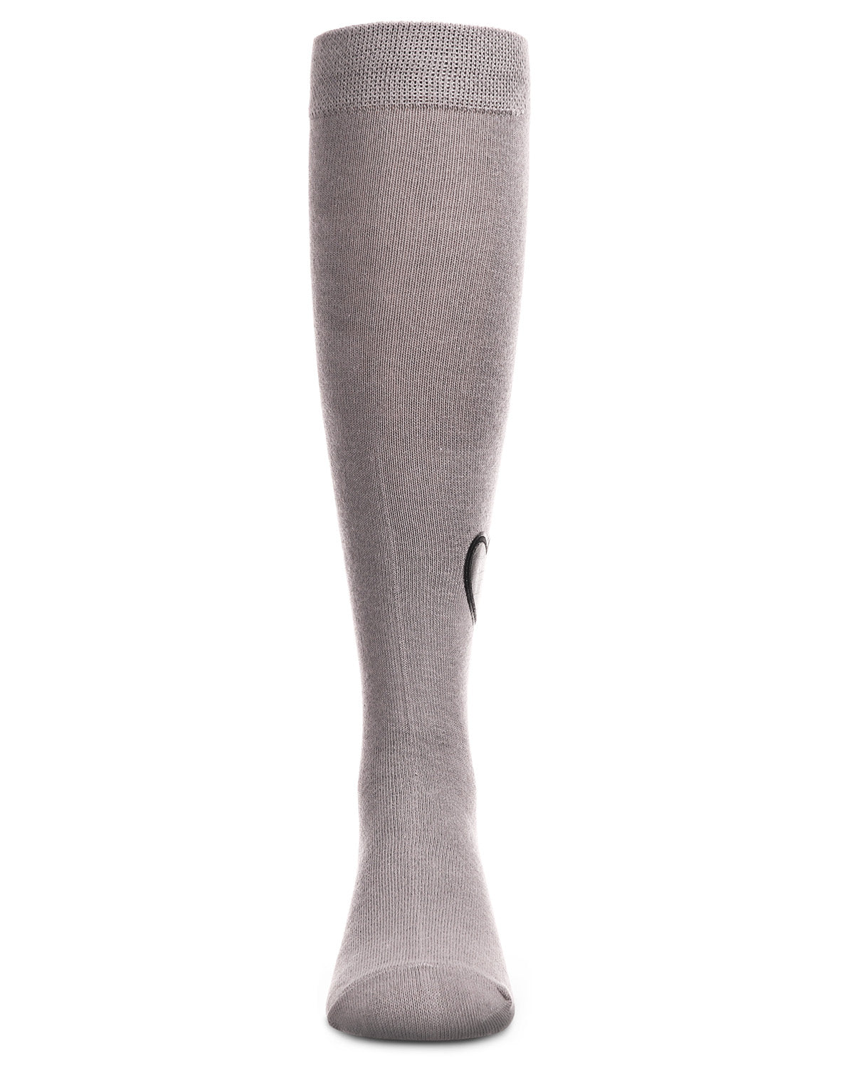 Heart Patch Cotton Blend Girls Knee High Socks : Color: Med Gray Heather