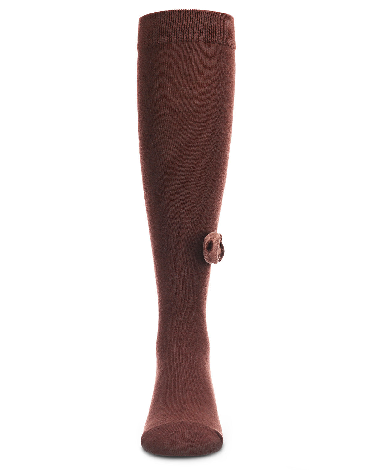 Velvet Bow Cotton Blend Knee High Sock : Color: Java