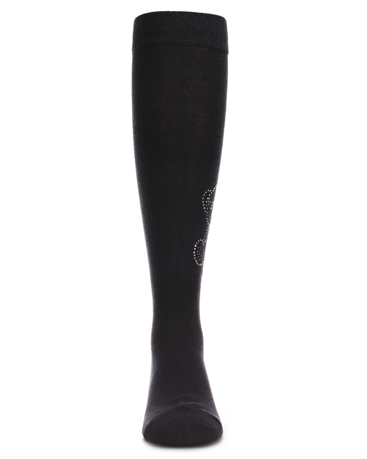 Girls' Crystal Bear Knee-High Socks : Color: Black