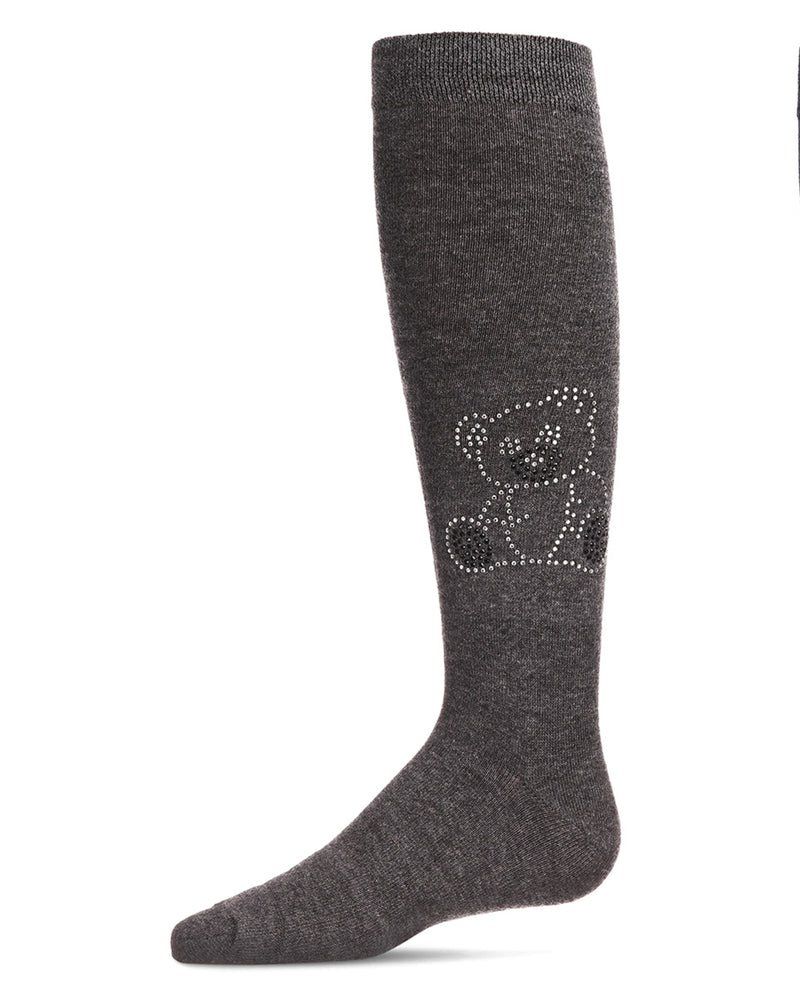 Girls' Crystal Bear Knee-High Socks