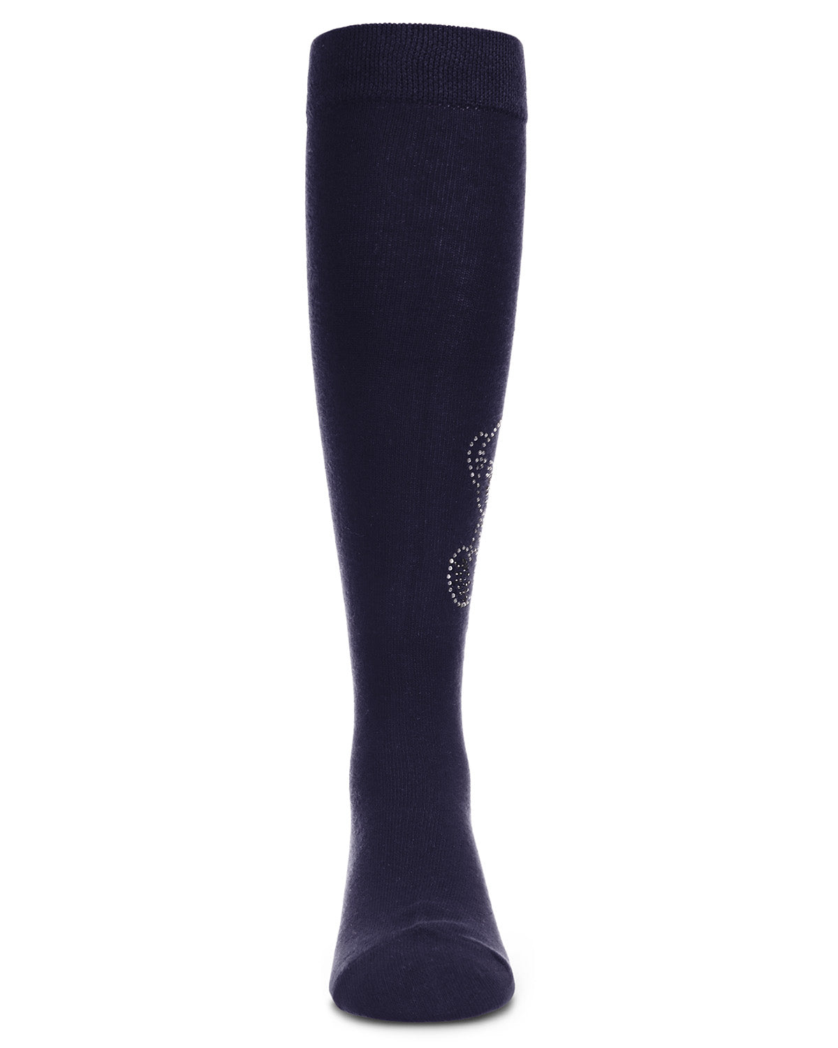 Girls' Crystal Bear Knee-High Socks : Color: Navy