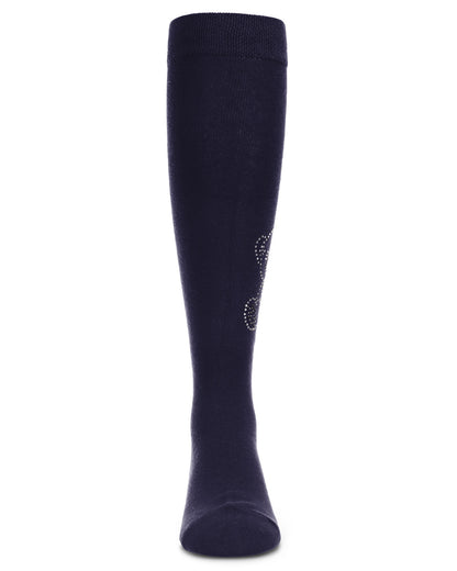 Girls' Crystal Bear Knee-High Socks : Color: Navy