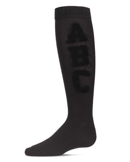 Girls' Chenille ABC Knee-High Socks : Color: Black