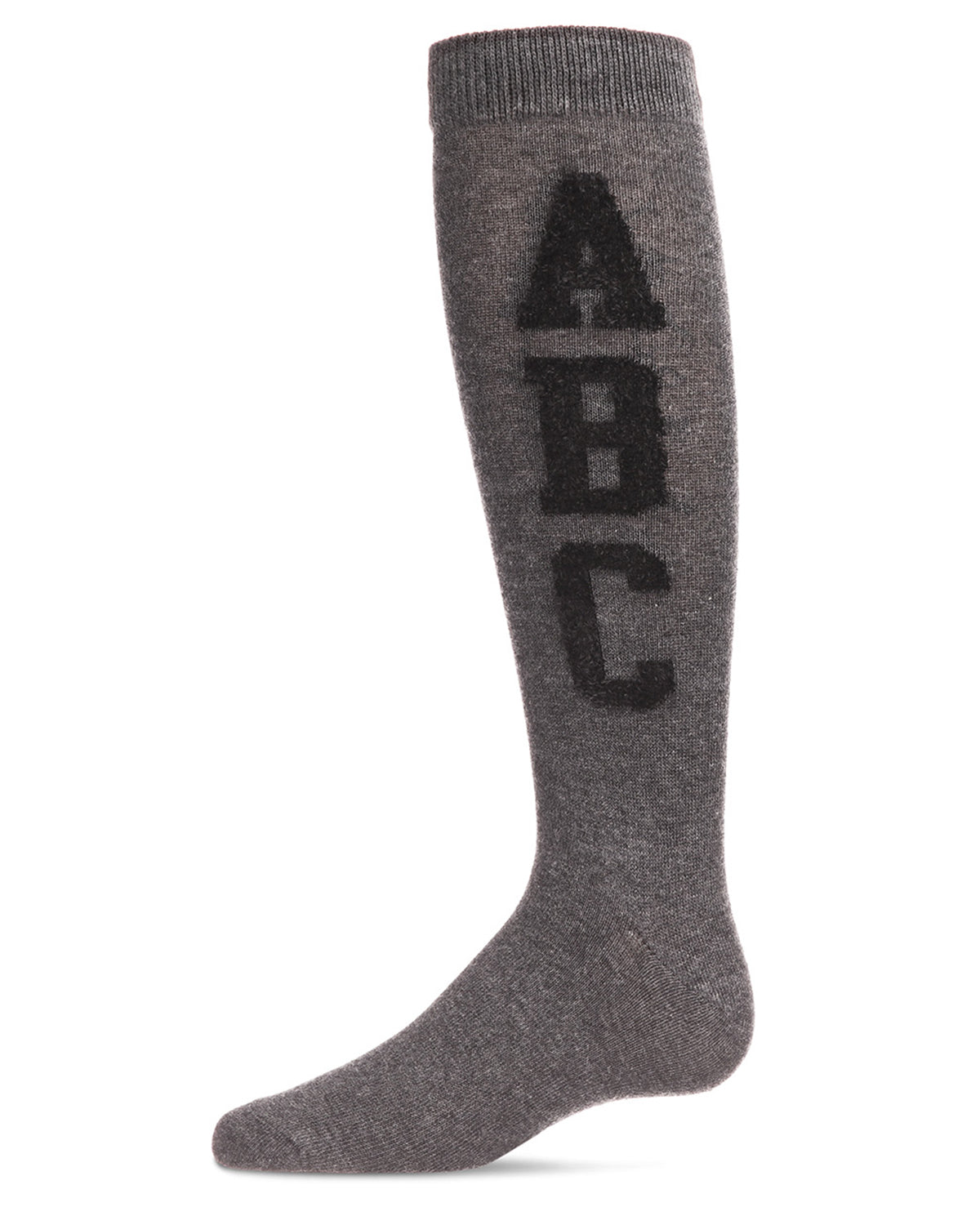 Girls' Chenille ABC Knee-High Socks : Color: Dark Gray Heather