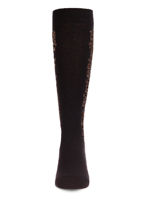 Girls' Lurex Recess Knee-High Socks : Color: Black