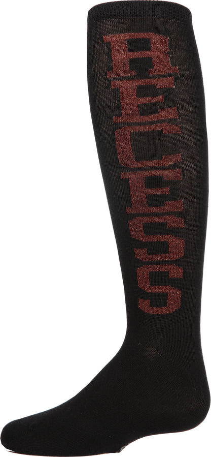 Girls' Lurex Recess Knee-High Socks : Color: Black
