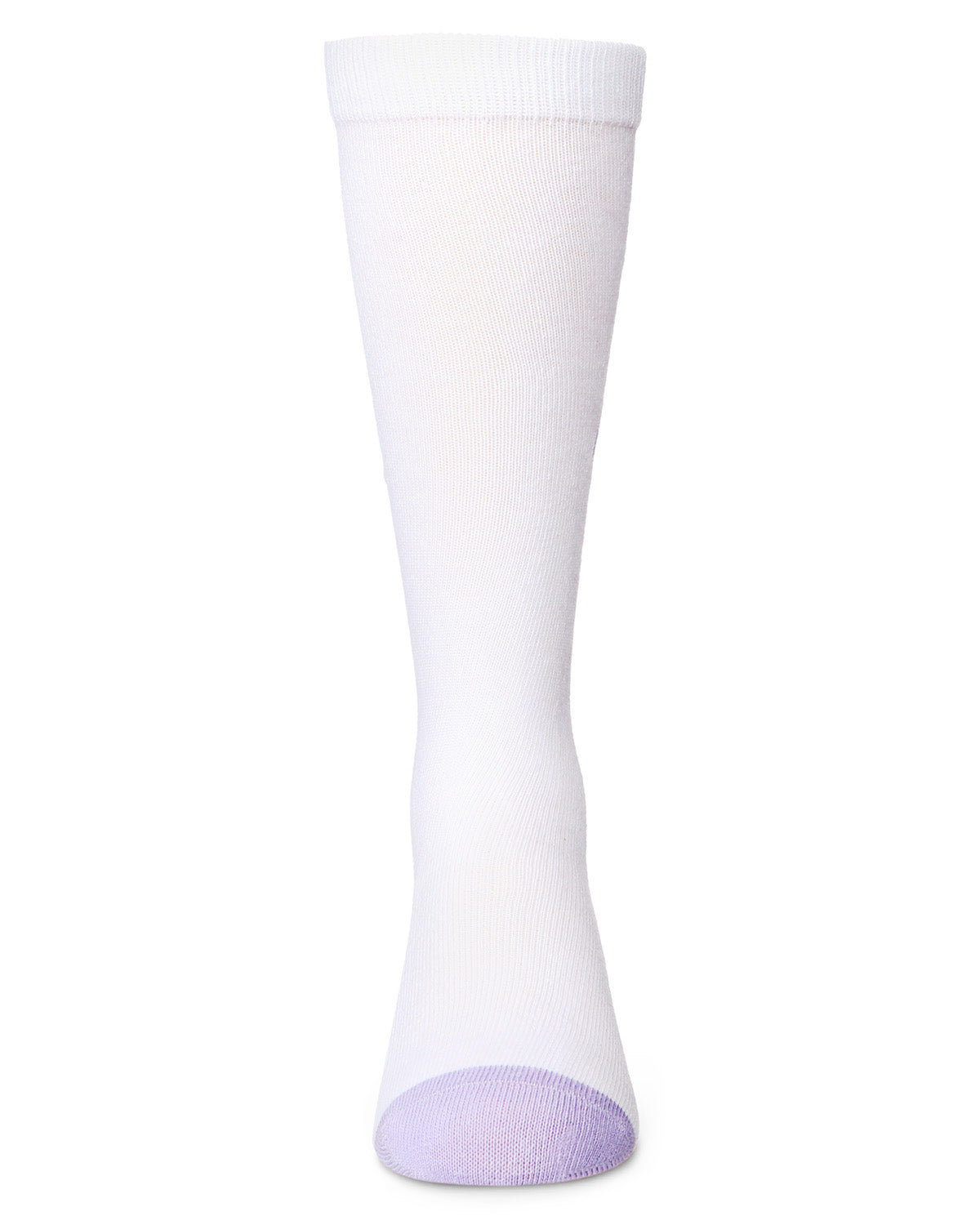 Girls' Air Brush Winking Smiley Cotton Blend Knee High Sock : Color: Lavender