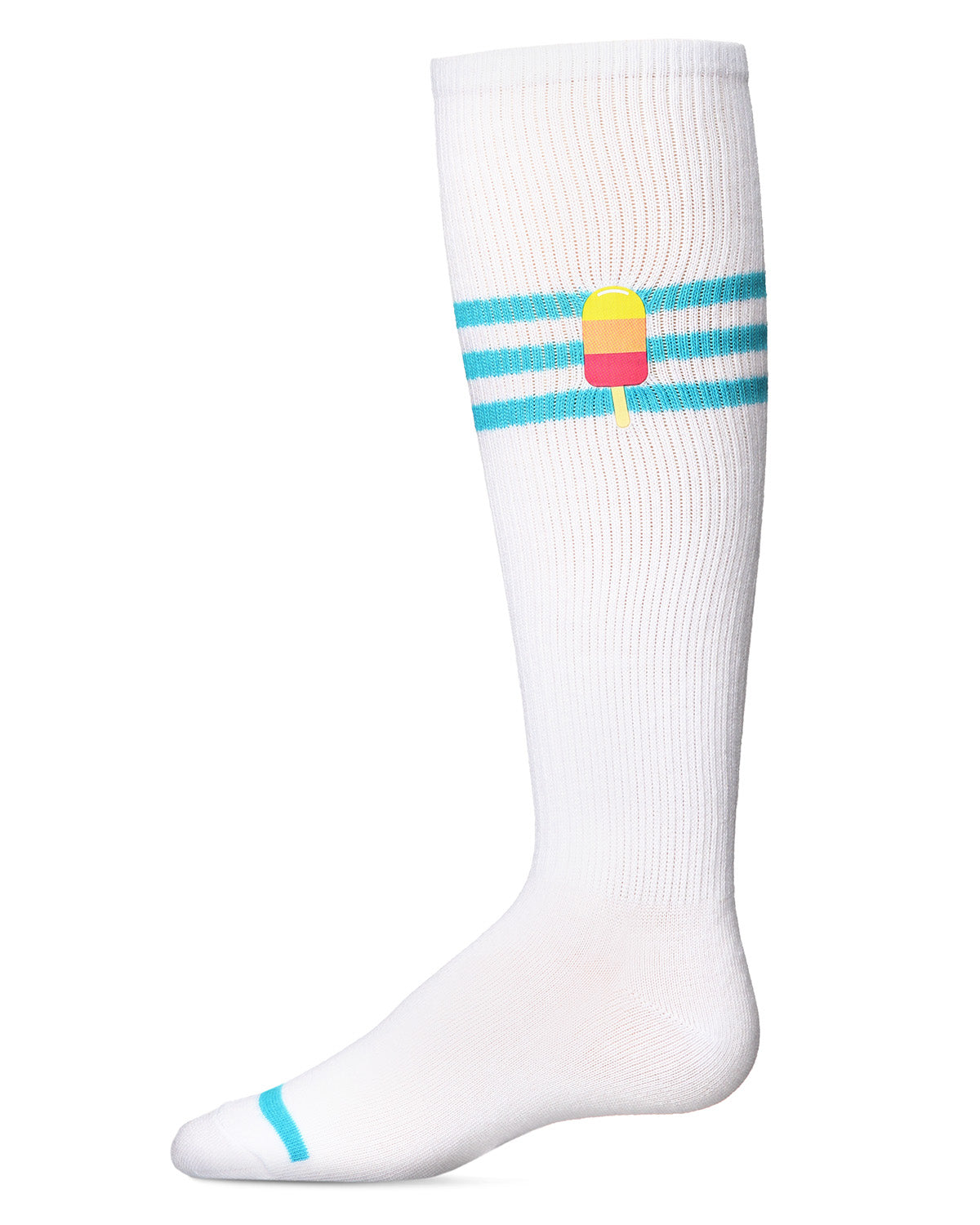 Girls' Summer Sweets Varsity Cotton Blend Knee High Sock : Color: Aqua