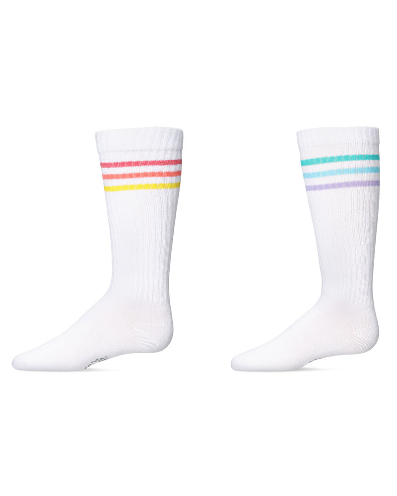 Girls' MissMatch Pastel Striped Cotton Blend Knee High Sock