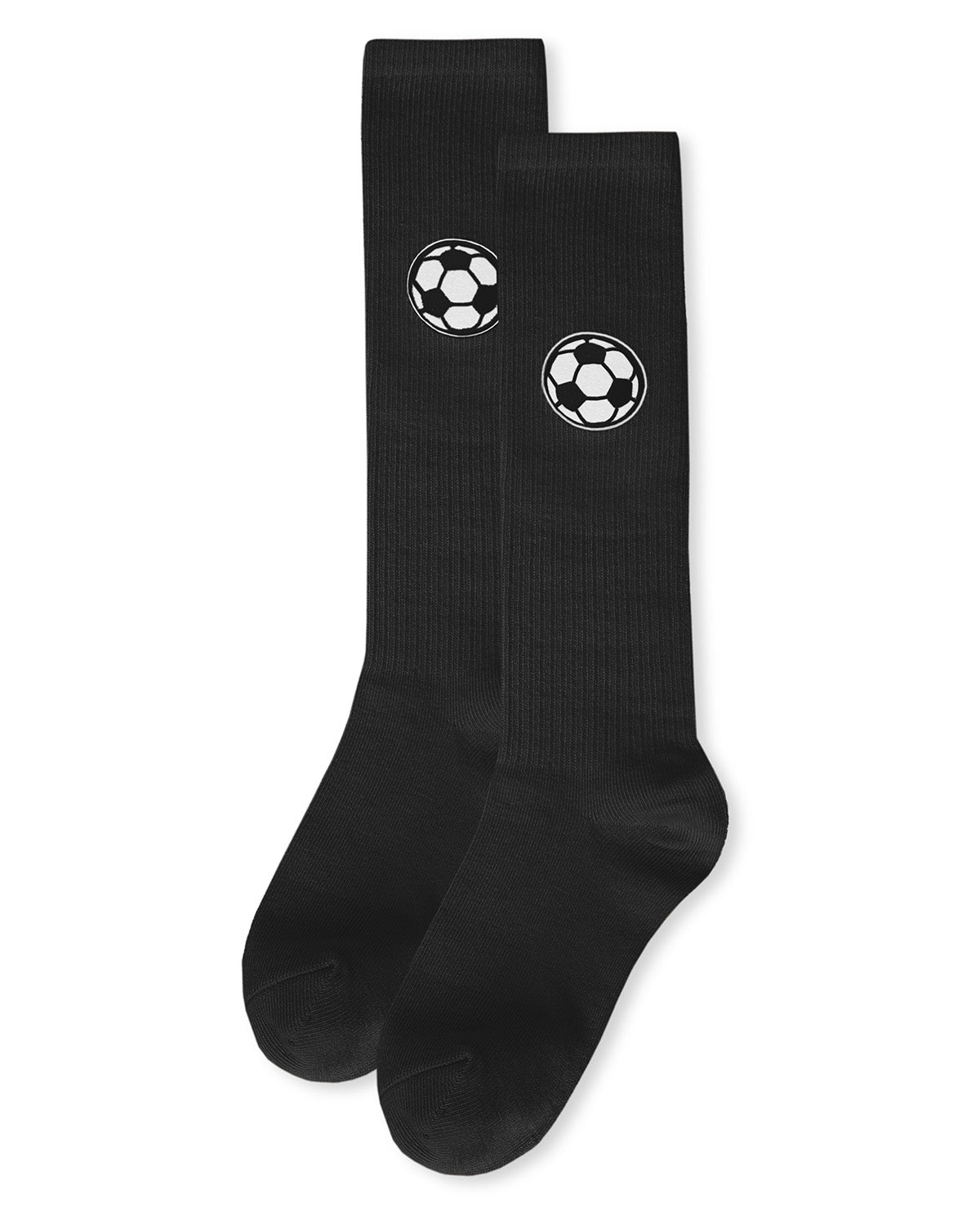 Girls Soccer Lover Cotton Blend Knee High Socks : Color: Black