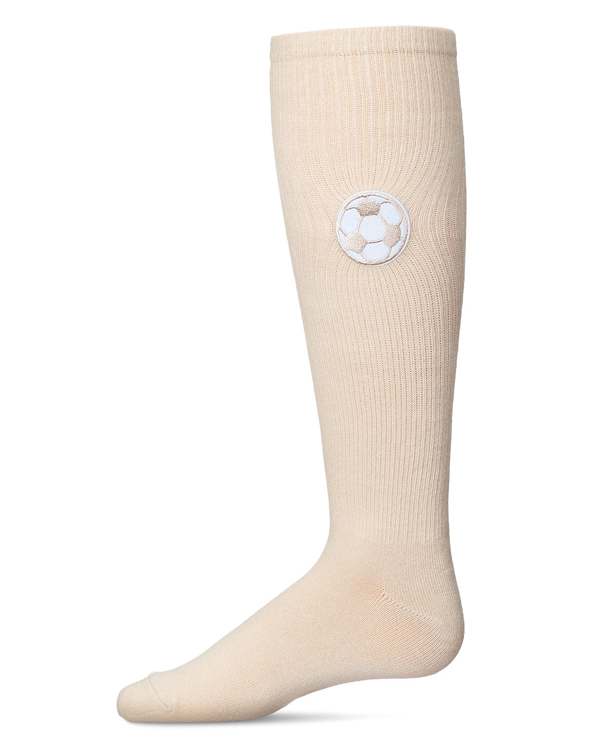 Girls Soccer Lover Cotton Blend Knee High Socks : Color: Latte