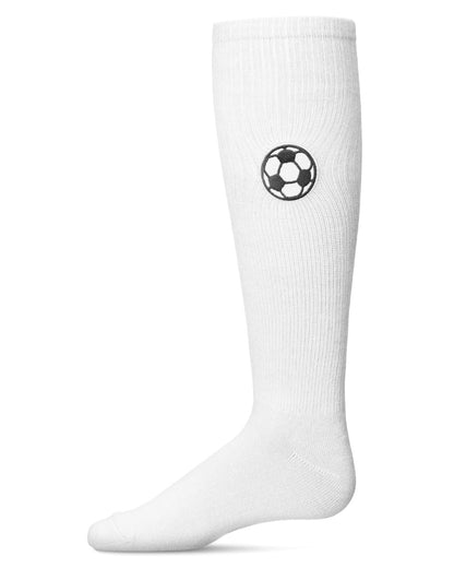 Girls Soccer Lover Cotton Blend Knee High Socks : Color: White
