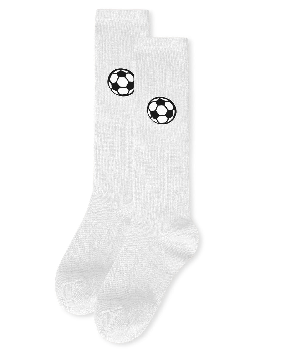 Girls Soccer Lover Cotton Blend Knee High Socks : Color: White