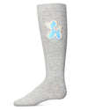 Girls Iridescent Balloon Dog Cotton Blend Knee High Sock : Color: Lt Gray Heather