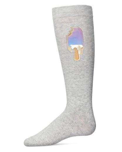 Girls' Iridescent Popsicle Knee-High Socks : Color: Lt Gray Heather