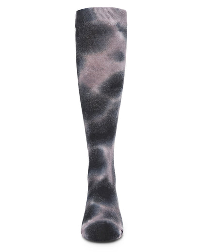 Girls Bleached Tie Dye Cotton Blend Knee High Socks : Color: Black