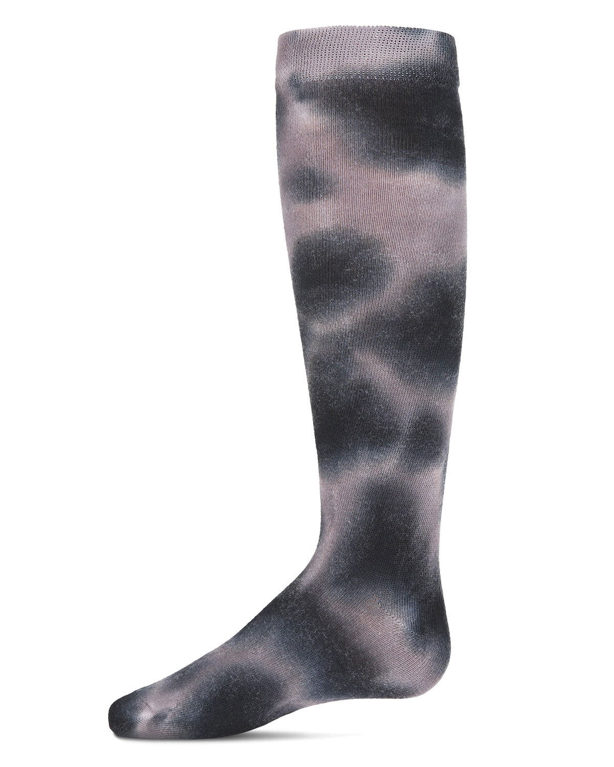 Girls Bleached Tie Dye Cotton Blend Knee High Socks : Color: Black