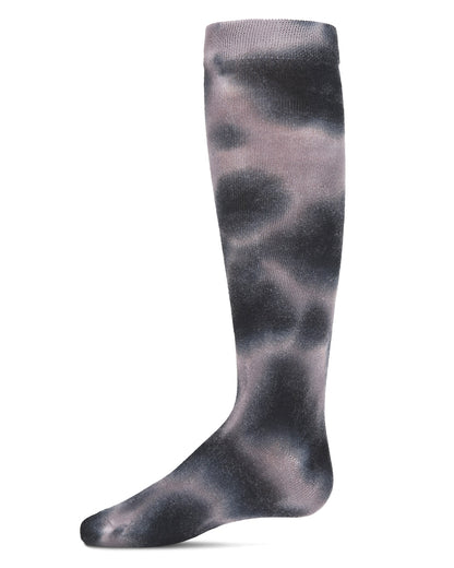 Girls Bleached Tie Dye Cotton Blend Knee High Socks : Color: Black