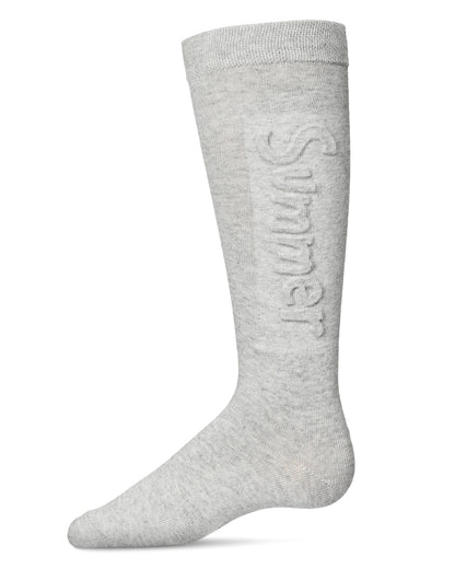 Girls' Embossed Summer Knee-High Socks : Color: Lt Gray Heather