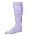 Girls Embossed VACAY Cotton Blend Knee High Socks : Color: Lavender