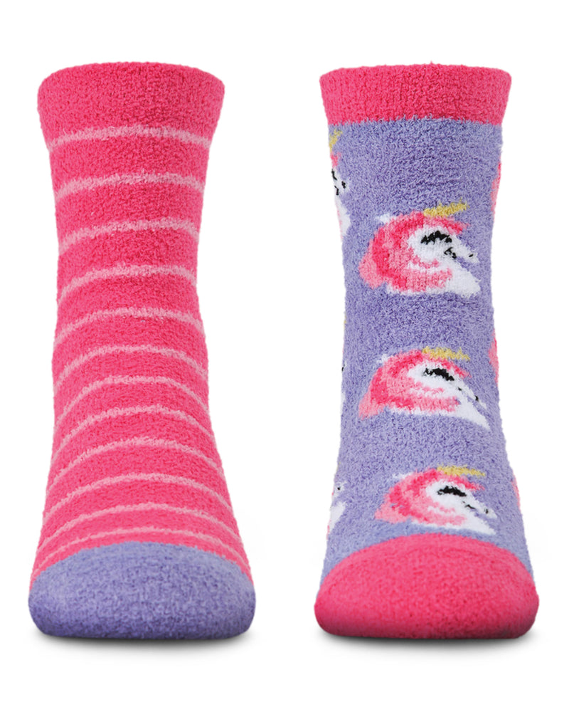 Unicorn Girls Fuzzy Non-Skid Socks 2-Pair