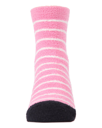 Leopard Girls Fuzzy Non-Skid Socks 2-Pair : Color: Black