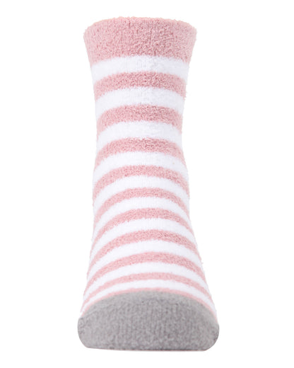 Girl's Kitty Cats Fuzzy Mid-Cut Socks 2-Pack : Color: Gray