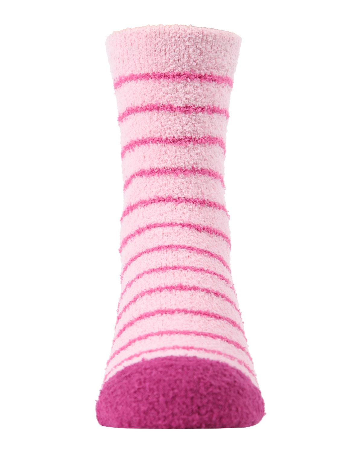 Girls' 2 Pair Pack Fuzzy Heart Non-Skid Socks : Color: Carmine Rose