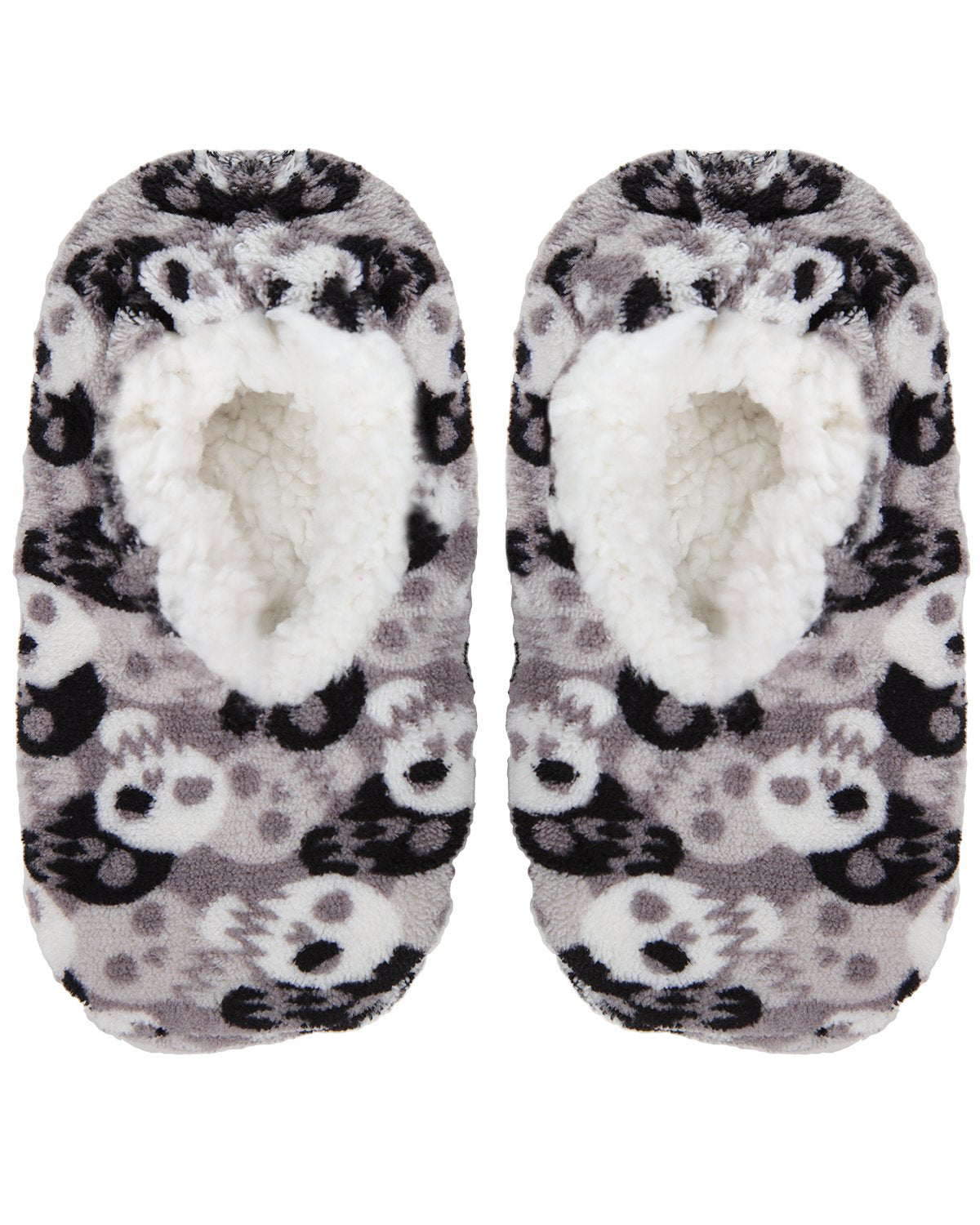 Kids' Bones and Skulls Non-Skid Slippers : Color: Gray/White