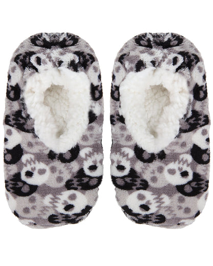 Kids' Bones and Skulls Non-Skid Slippers : Color: Gray/White
