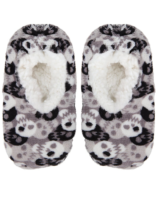 Kids' Bones and Skulls Non-Skid Slippers : Color: Gray/White