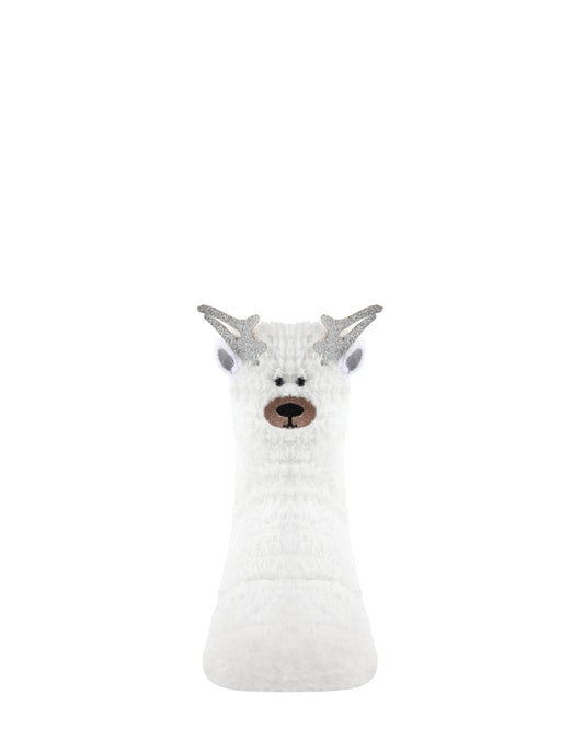 Polar Bear Girls Fuzzy Mid-Cut Socks : Color: White