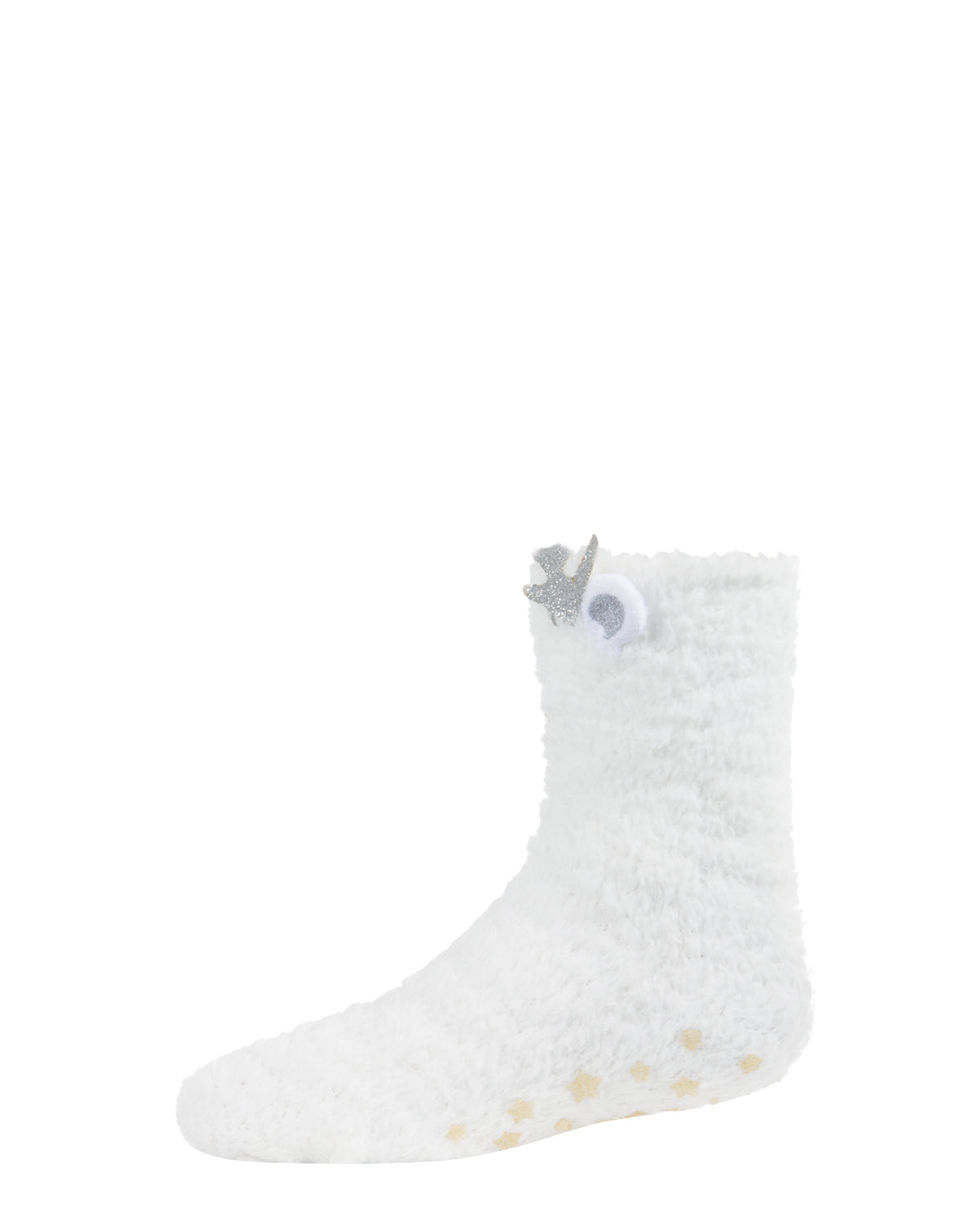 Polar Bear Girls Fuzzy Mid-Cut Socks : Color: White