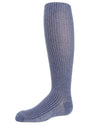 Ribbed Shimmer Cotton Blend Girls Tights : Color: Medium Denim