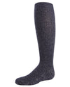 Ribbed Shimmer Cotton Blend Girls Tights : Color: Outer Space