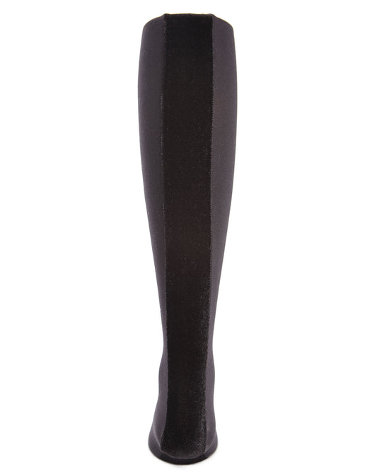 Velvet Back Seam Opaque Girls Tights : Color: Black