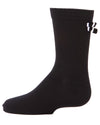 Girls' Black Tie Affair Cotton Blend Crew Socks : Color: Black